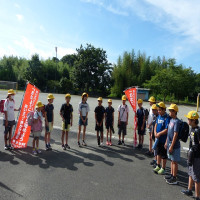７月１８日（金）　朝のあいさつ運動　夏休み前全校朝会　